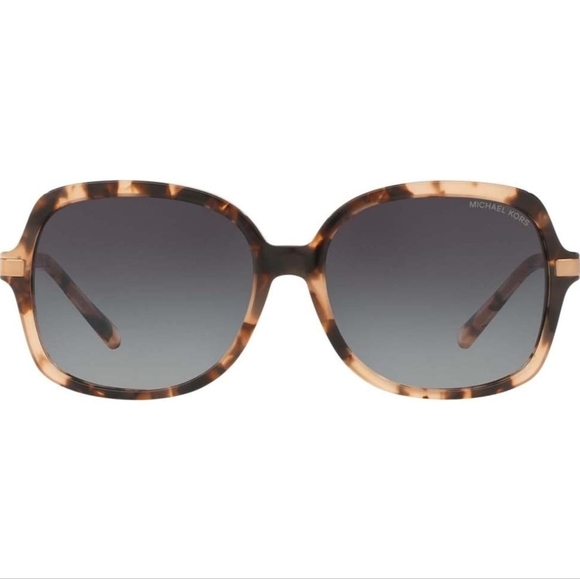 MICHAEL KORS 57MM PINK TORTOISE SUNGLASSES ADRIANNA II LIGHT GREY GRADIENT LENS - Picture 7 of 12